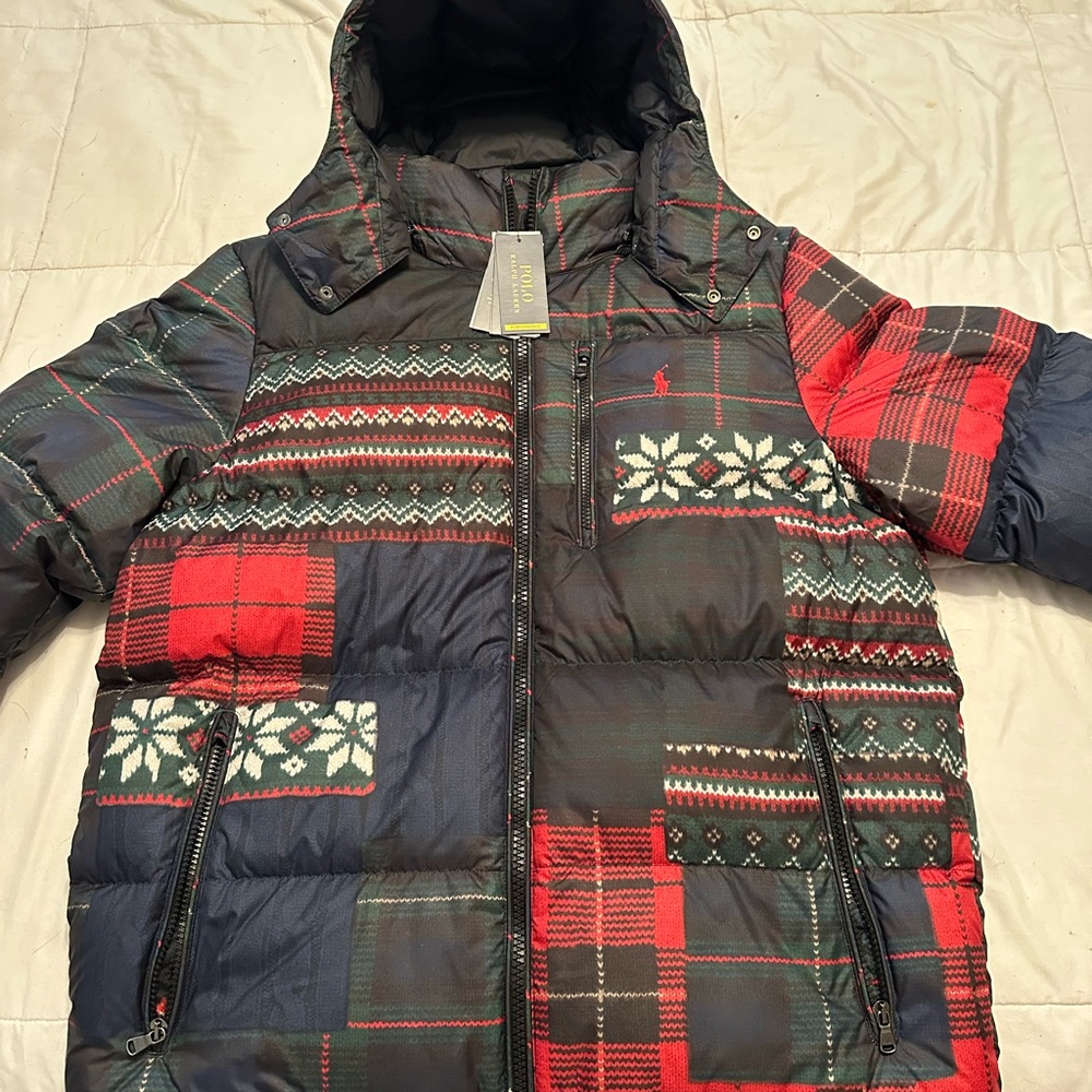 NEW WTAGS Polo by Ralph Lauren Multicolor Plaid Puffer Jacket